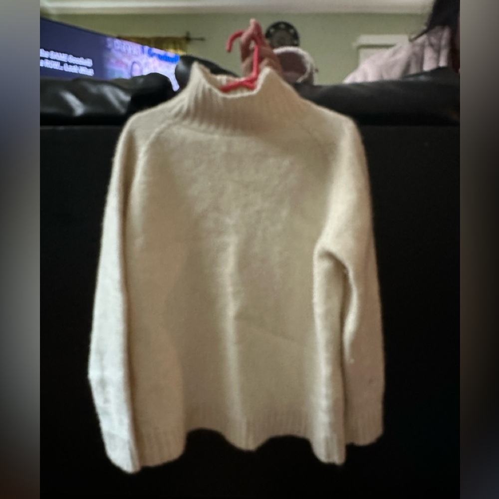 The Elder Statesman Cream Turtleneck Sweater sz M